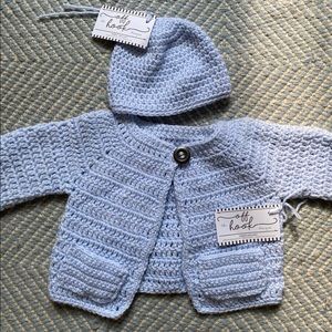 Knit sweater and matching hat